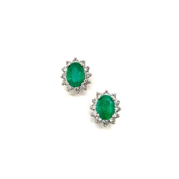 Natural Emerald Diamond Earrings 14k Gold 1.9 TCW Certified $4,950 211344 - Picture 8 of 9